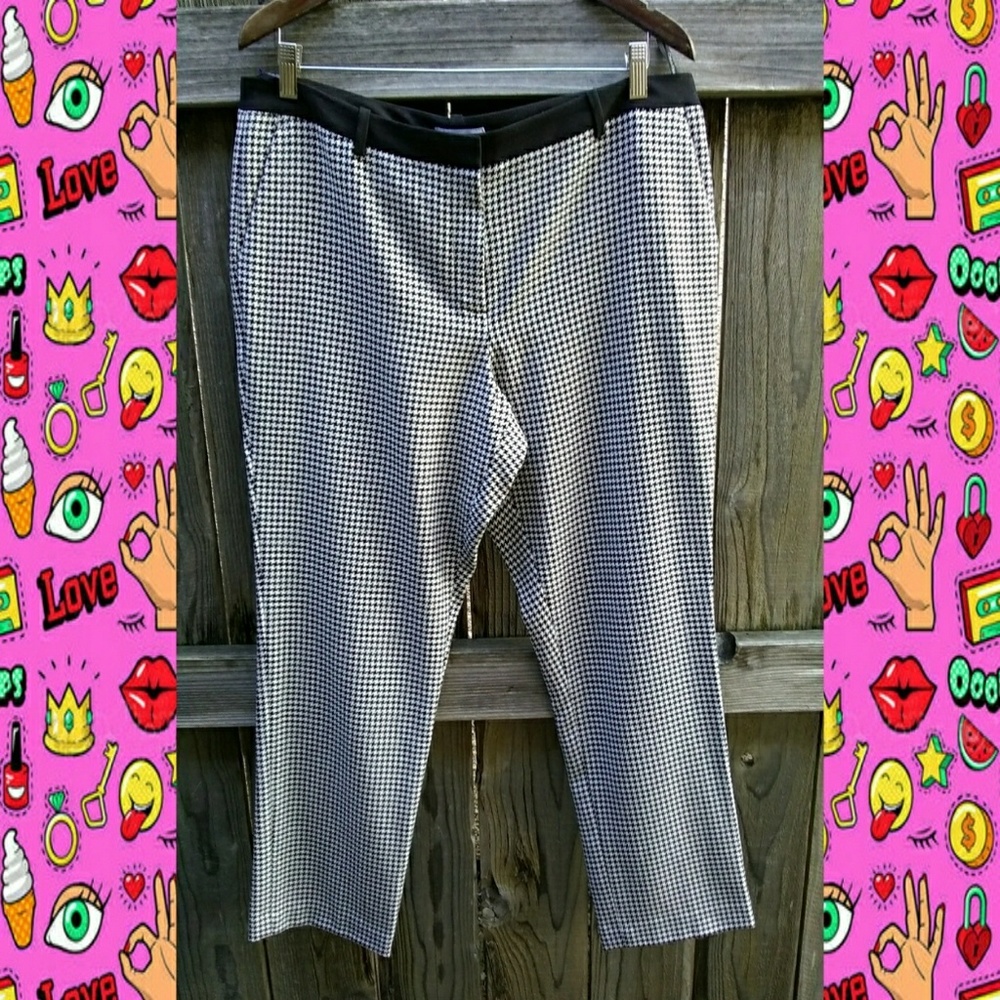 CALVIN KLEIN BLACK & WHITE HOUNDSTOOTH PANTS